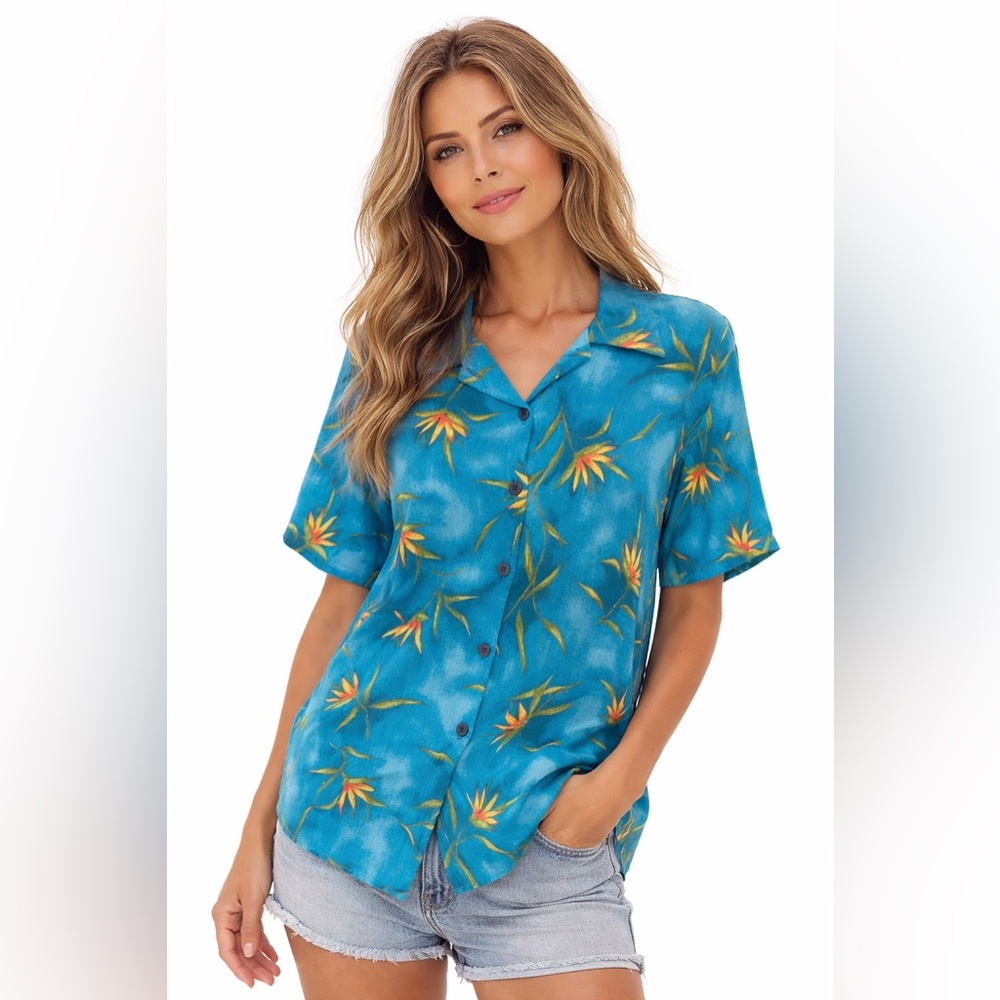 Vintage 90s California Krush Tropical Button Up Shirt